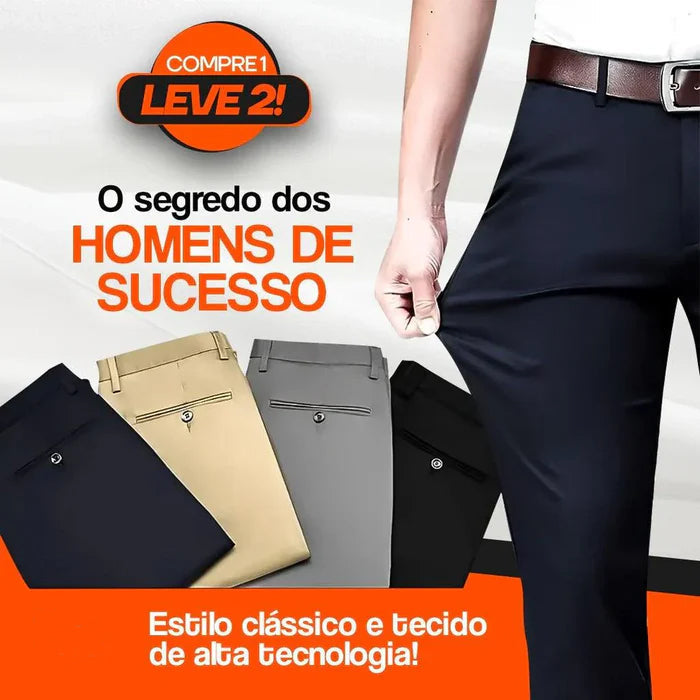 COMPRE 1 LEVE 2 - Calça Social Alfaiataria + Cinto Social Couro