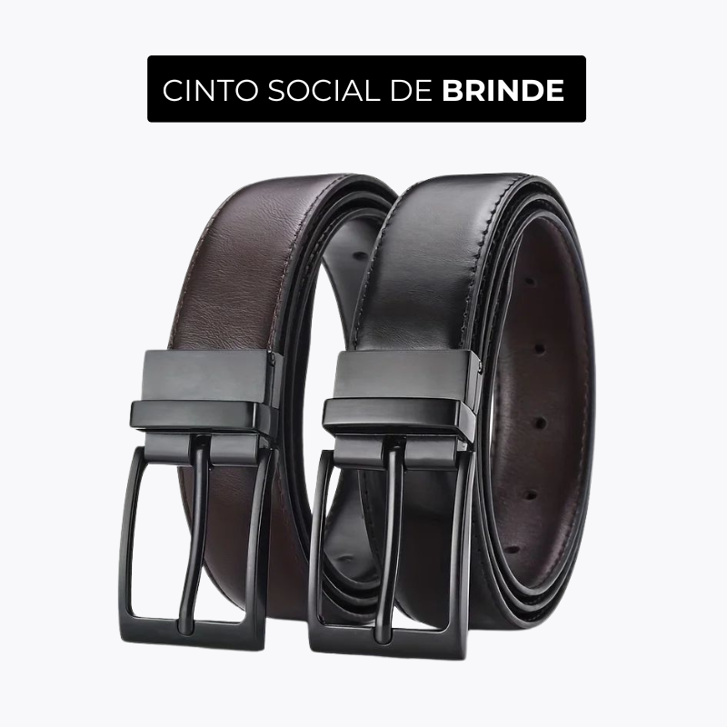 COMPRE 1 LEVE 2 - Calça Social Alfaiataria + Cinto Social Couro